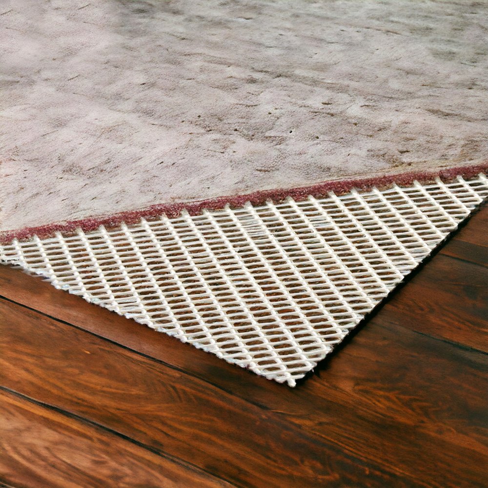 5' x 7' Ivory Striped Weave Non Slip Rug Pad