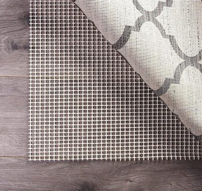 4' x 6' Ivory Striped Weave Non Slip Rug Pad