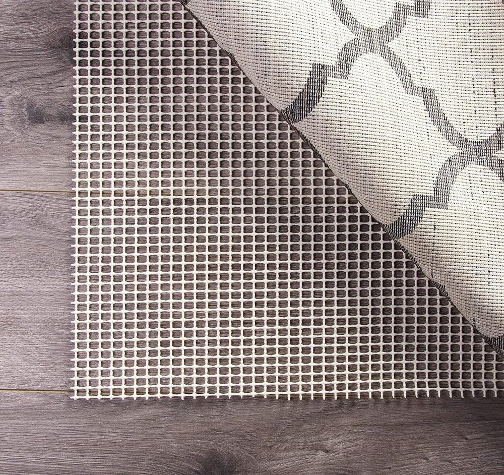 5' x 7' Ivory Striped Weave Non Slip Rug Pad