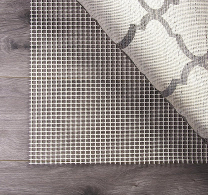 5' x 7' Ivory Striped Weave Non Slip Rug Pad
