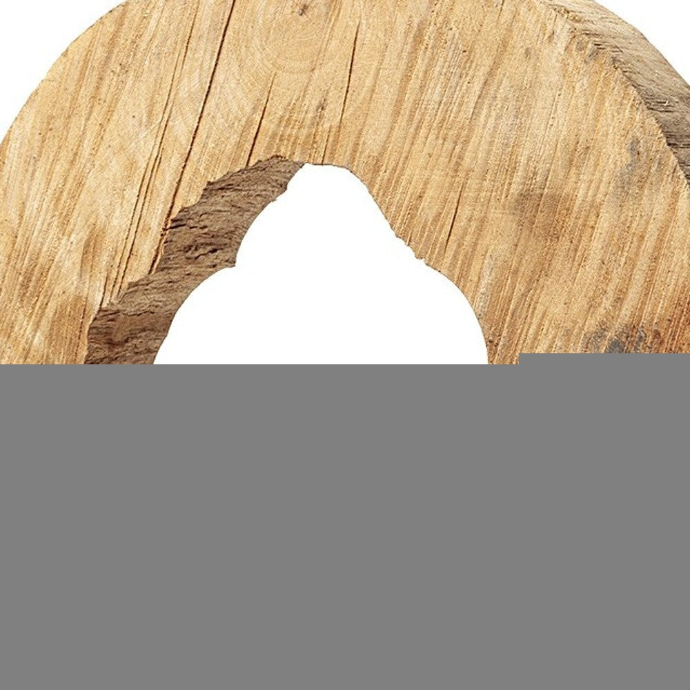 19" Brown and Black Wood Log Cross Section Tabletop Sculpture