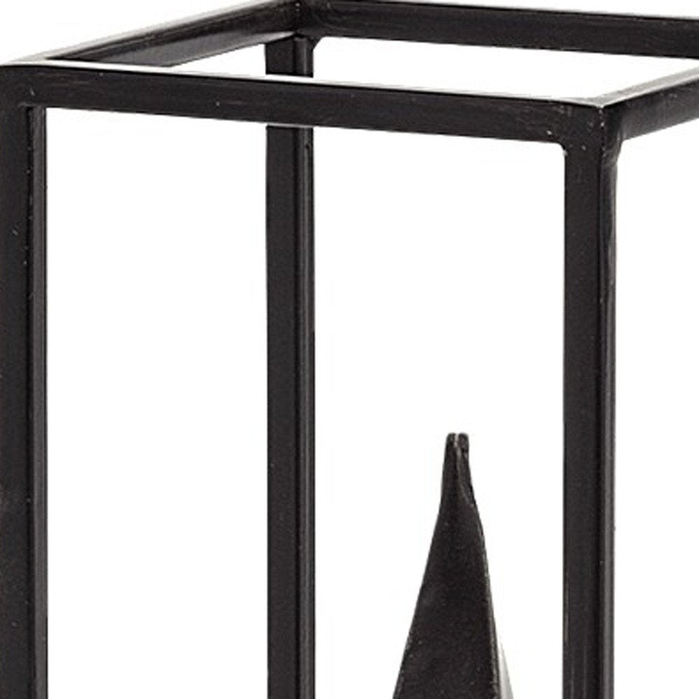 13" Black Metal Tabletop Sculpture