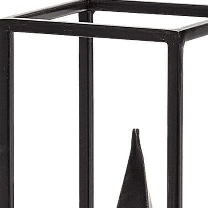 13" Black Metal Tabletop Sculpture