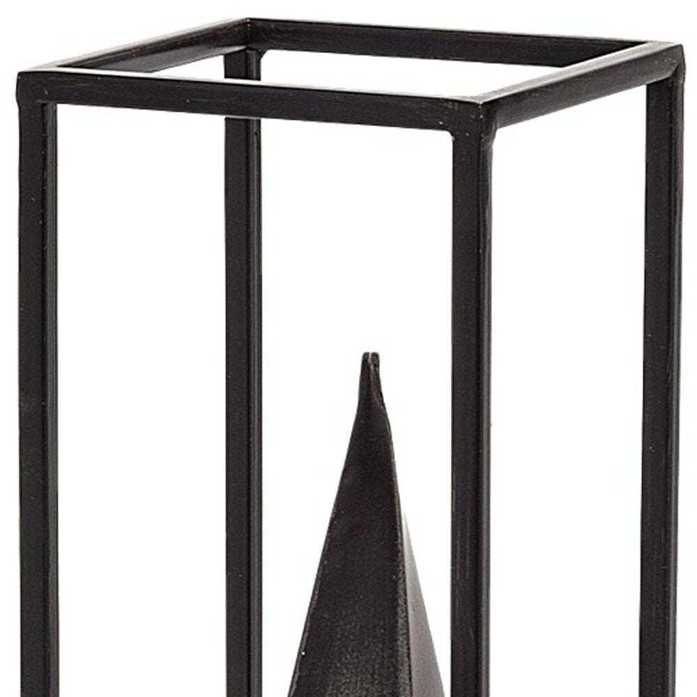 13" Black Metal Tabletop Sculpture