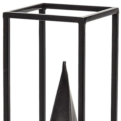 13" Black Metal Tabletop Sculpture