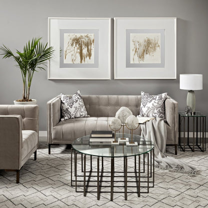 11" White And Gold Resin And Metal Coastal Tabletop Sculpture