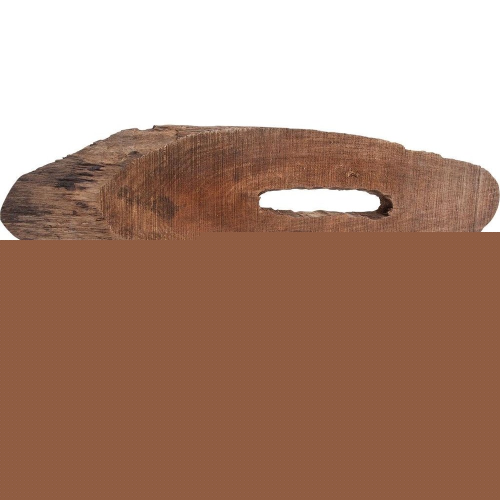 15" Brown and Black Wood and Metal Tabletop Sculpture