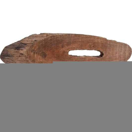 15" Brown and Black Wood and Metal Tabletop Sculpture