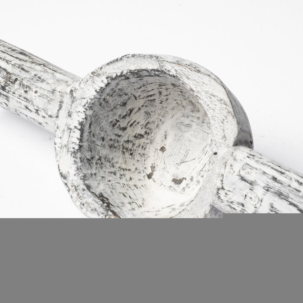 Set of Three 3" White Solid Wood Tabletop Sculpture