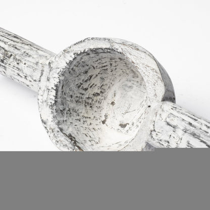 Set of Three 3" White Solid Wood Tabletop Sculpture