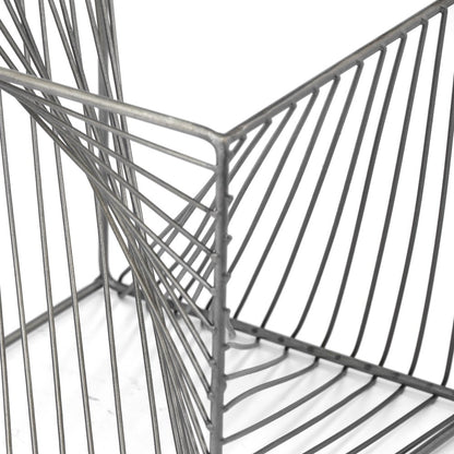 8" Silver Metal Cube Tabletop Sculpture