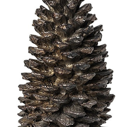 11" Golden Brown Resin Pinecone Tabletop Sculpture