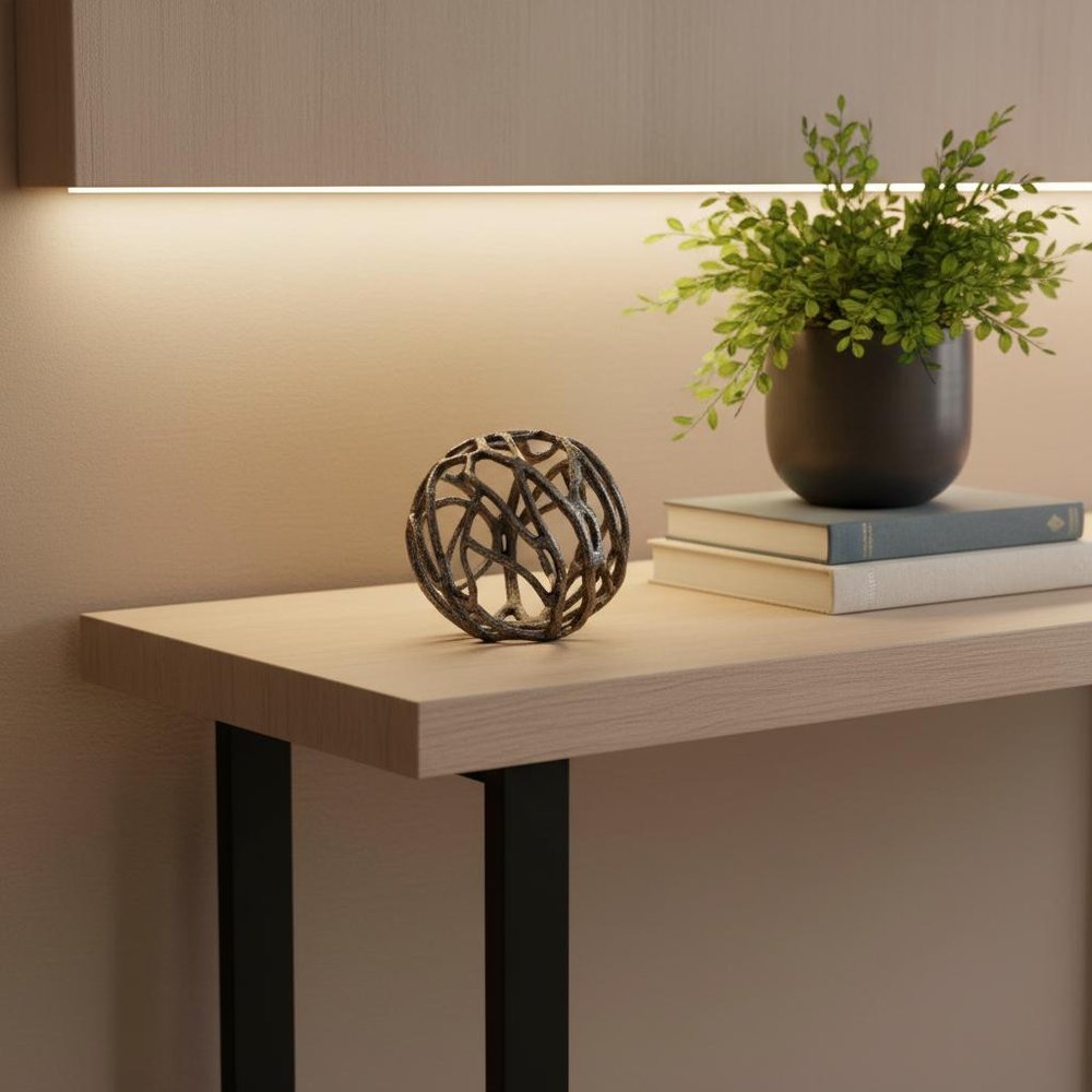 Silver Metal Tree Branch Sculpture