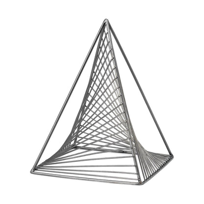 Contemporary Gray Metal Triangular Decor Piece