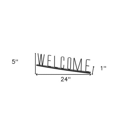 24" Black Metal Welcome Sign Tabletop Sculpture