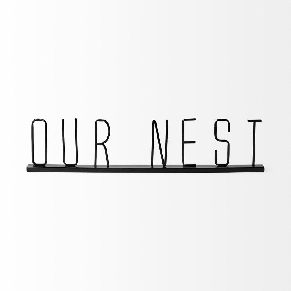 24" Black Metal Our Nest Tabletop Sculpture