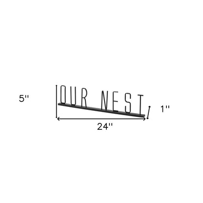 24" Black Metal Our Nest Tabletop Sculpture