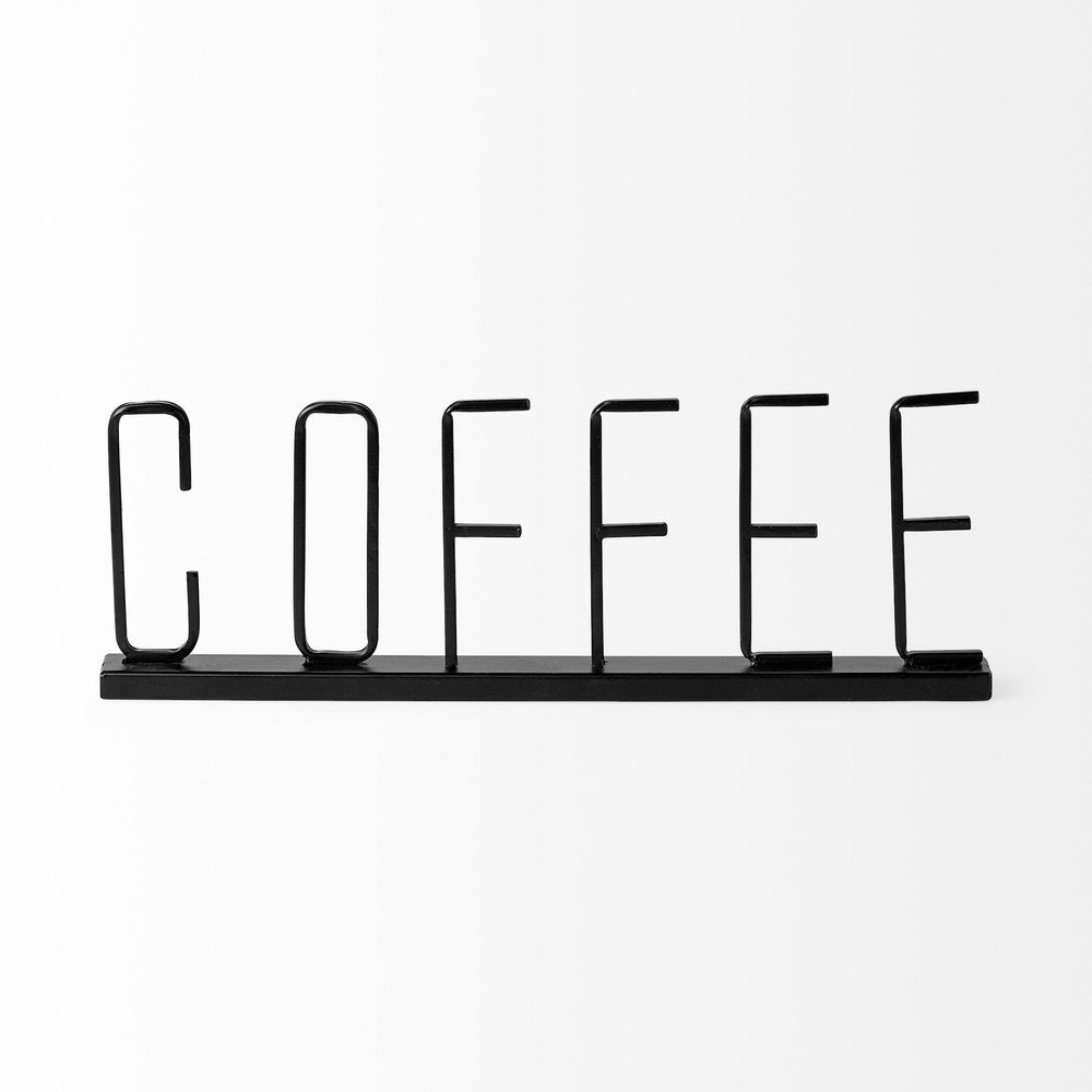 5" Black Metal Coffee Tabletop Sign