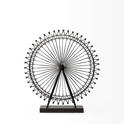 27" Black Metal Tabletop Sculpture