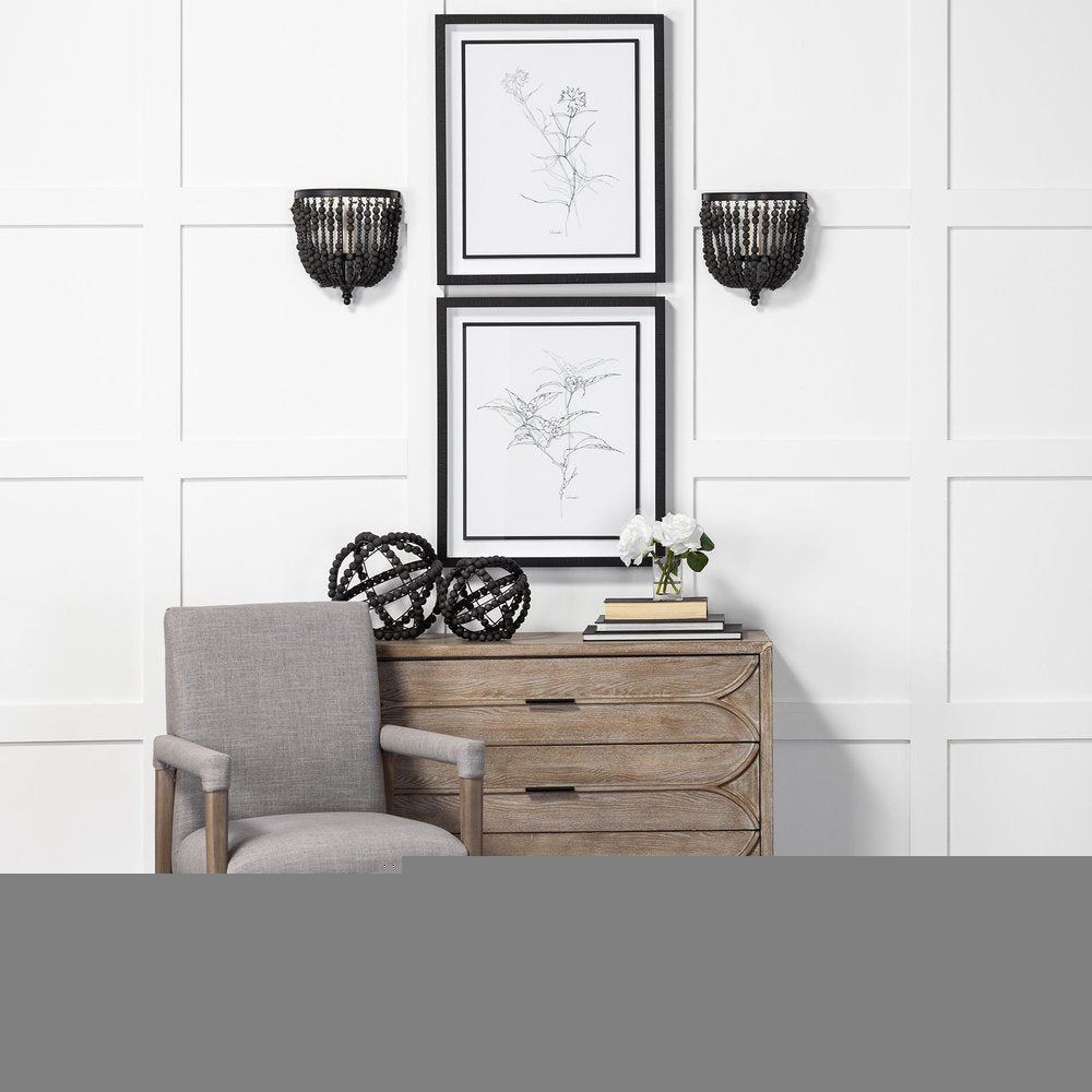 9" Black Metal Tabletop Sculpture