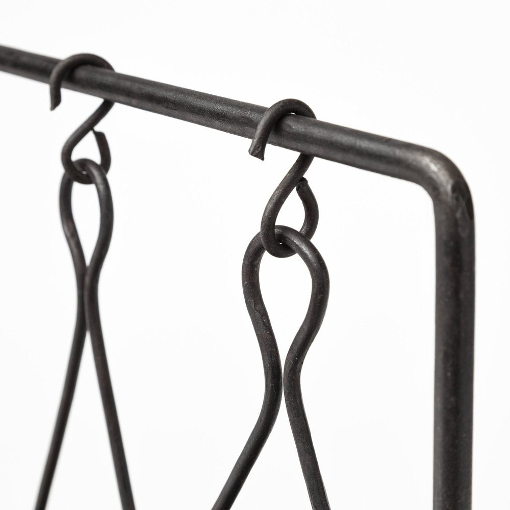 19" Charcoal Metal Vintage Spice Rack Tabletop Sculpture