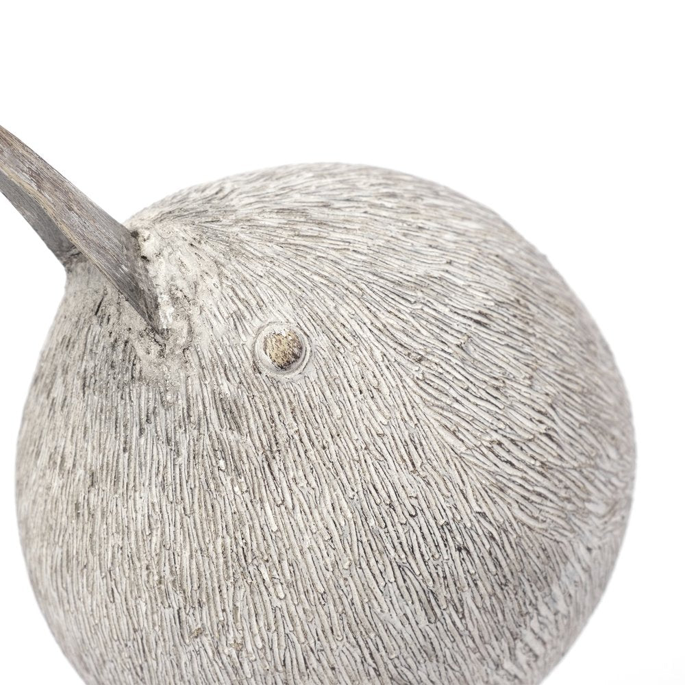 8" Off White Resin And Metal Snipe Bird Tabletop Sculpture