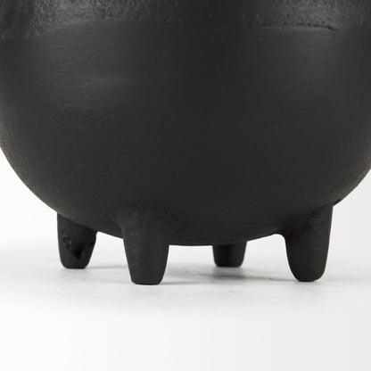 8" Black Two Handle Ceramic Jug Vase