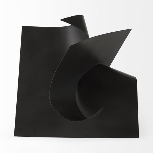 18" Metal Antiqued Black Modern Abstract Sculpture