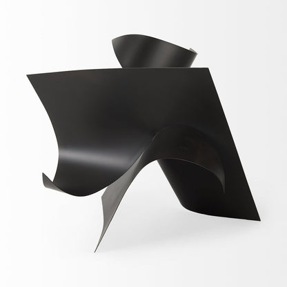 18" Metal Antiqued Black Modern Abstract Sculpture
