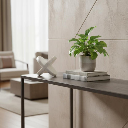 Petite White Marble Circular Sculpture