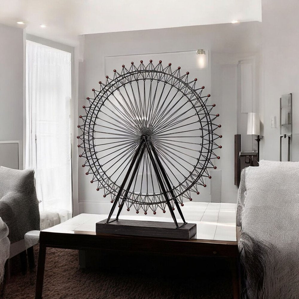 Metal And Wood London Eye Moveable Sculpture