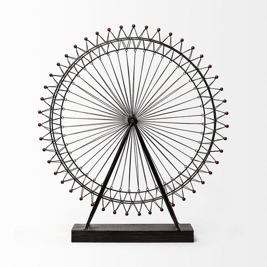 Metal And Wood London Eye Moveable Sculpture