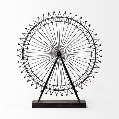 Metal And Wood London Eye Moveable Sculpture