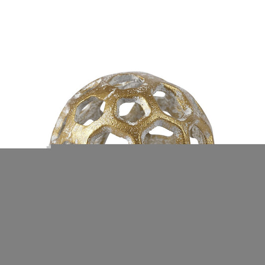 3" Gold Metal Decorative Orb Tabletop Sculpture