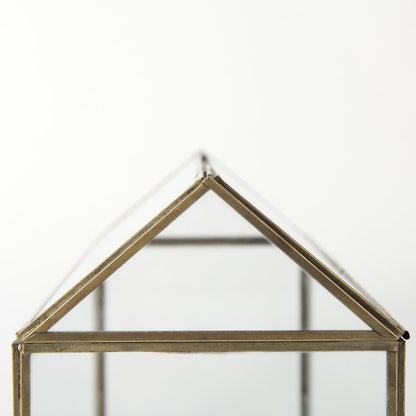 6" Clear And Gold Glass And Metal Box