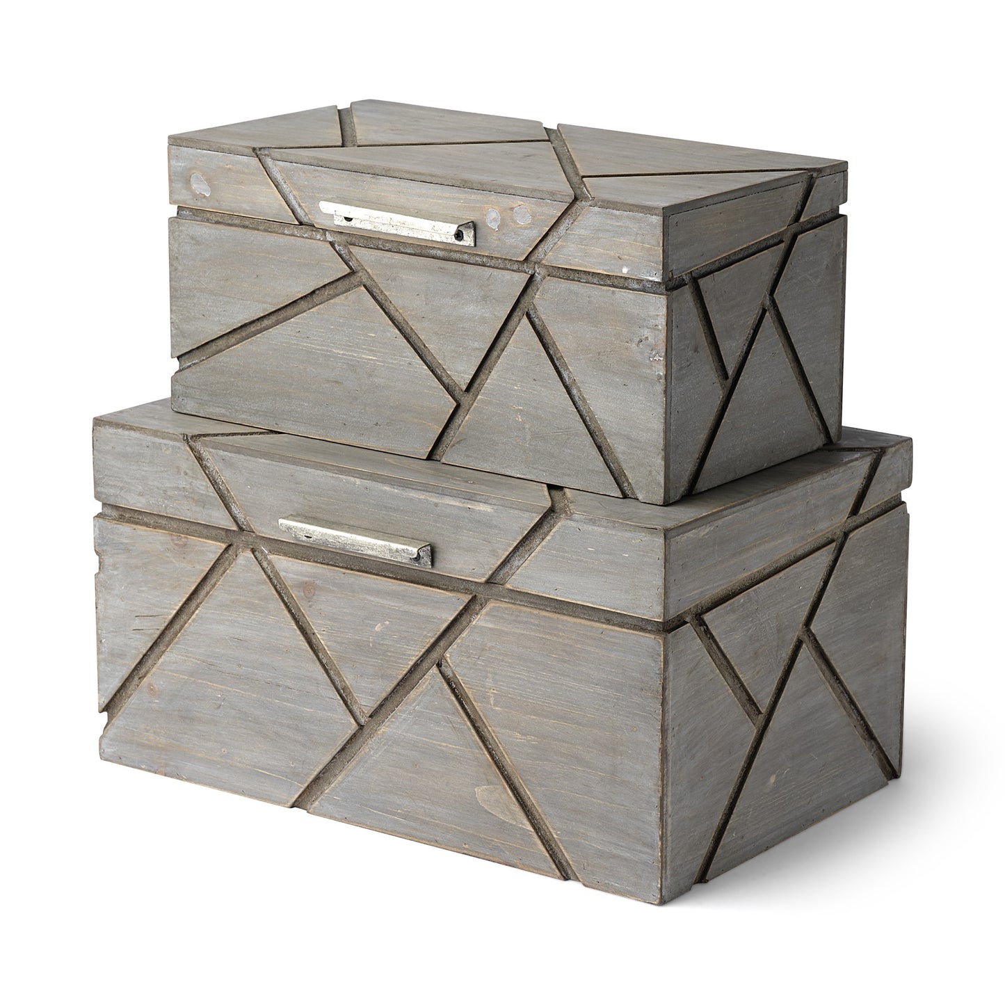 11" Gray Solid Wood Desk Organizer