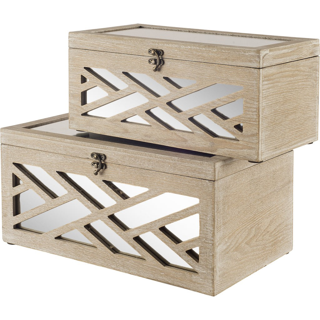 16" Off White Solid Wood Desk Organizer