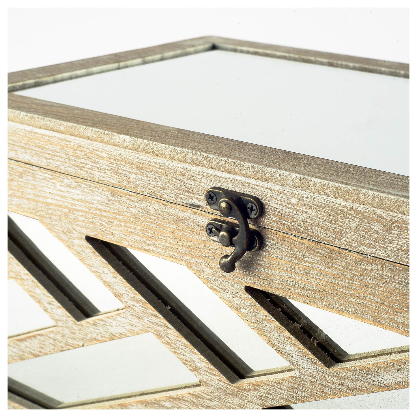 16" Off White Solid Wood Desk Organizer