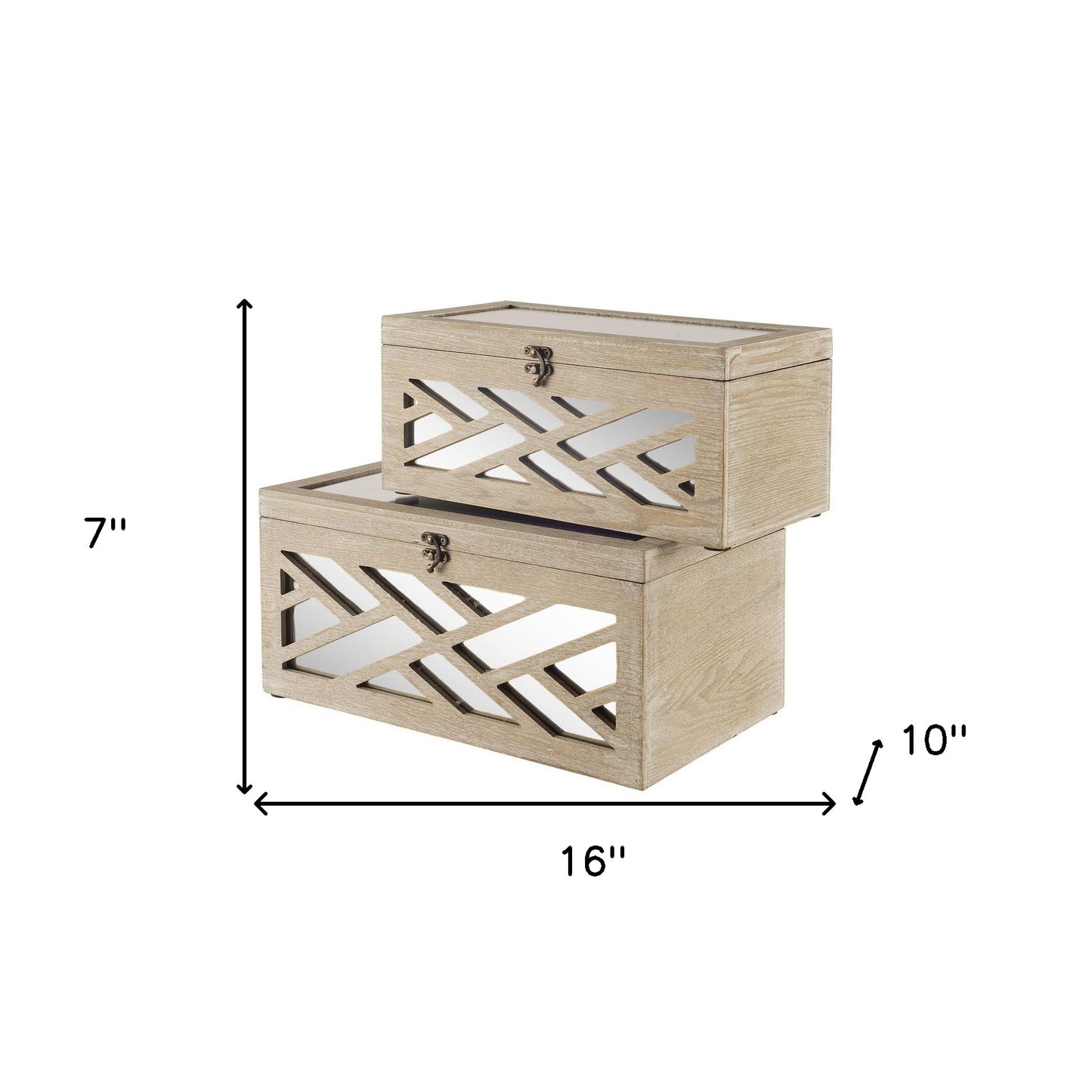 16" Off White Solid Wood Desk Organizer