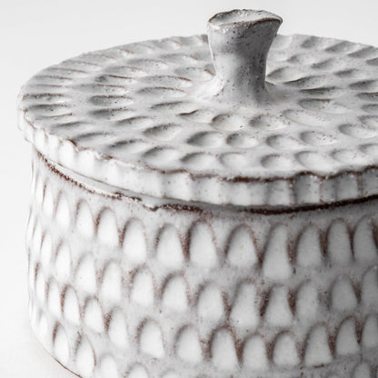 4" Gray Ceramic Hand Painted Decorative Keepsake Box