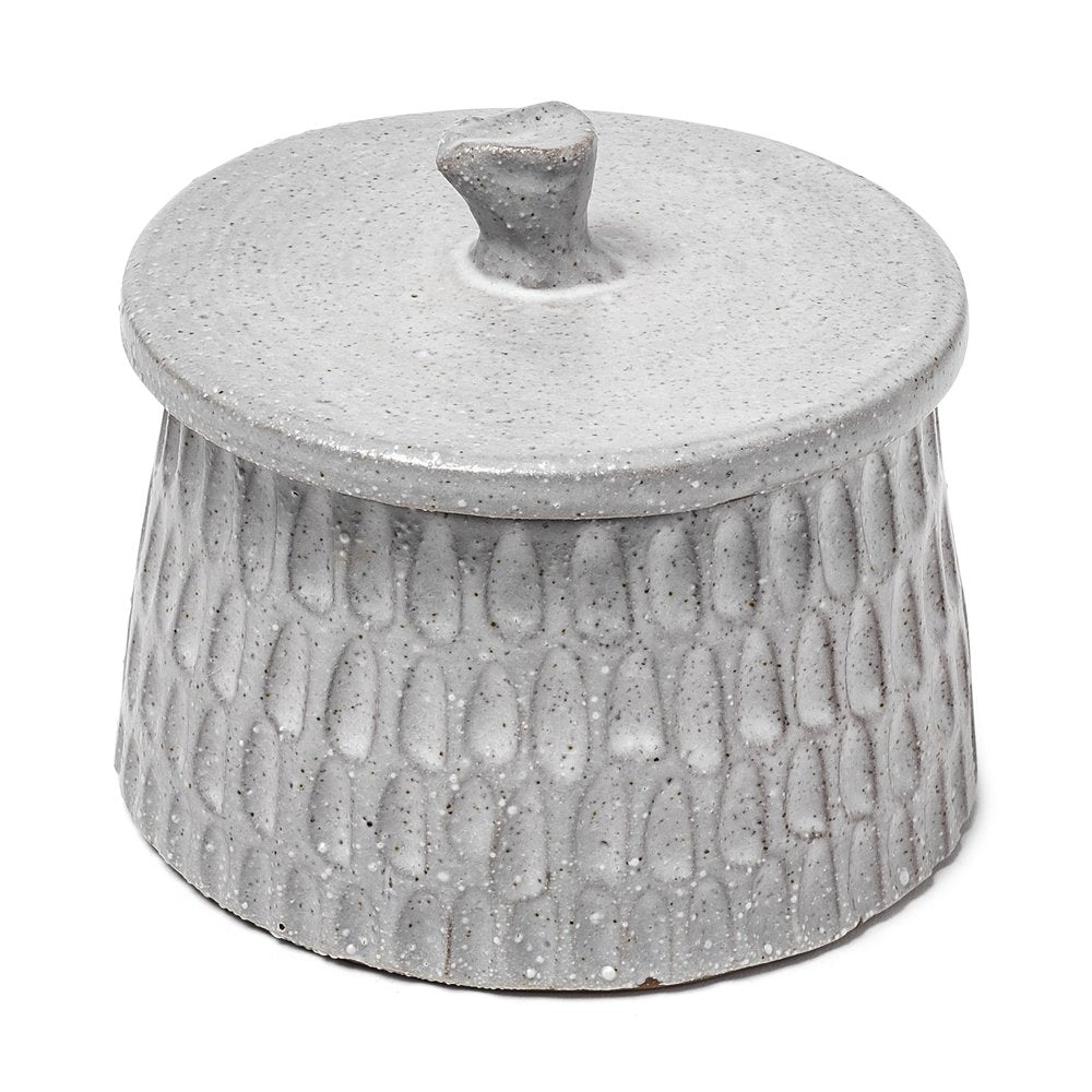 5" Gray Ceramic Box With Lid
