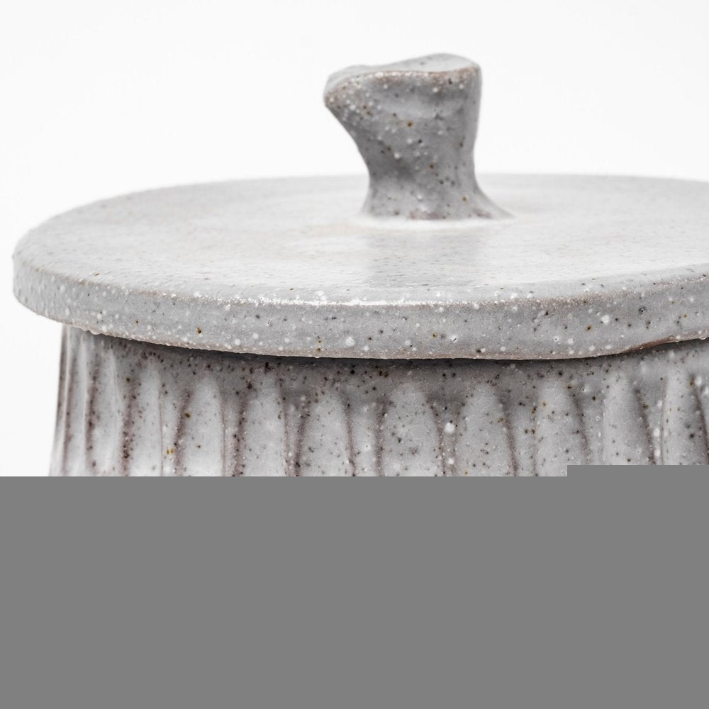 5" Gray Ceramic Box With Lid