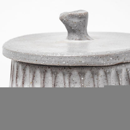 5" Gray Ceramic Box With Lid