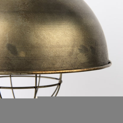 Distressed Bronze Metal Dome Hanging Light