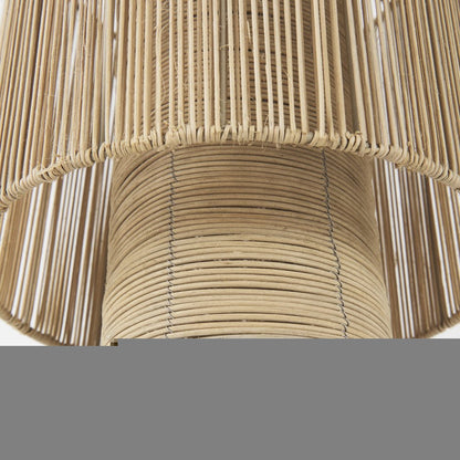 Natural Cane Cylindrical Hanging Pendant Light