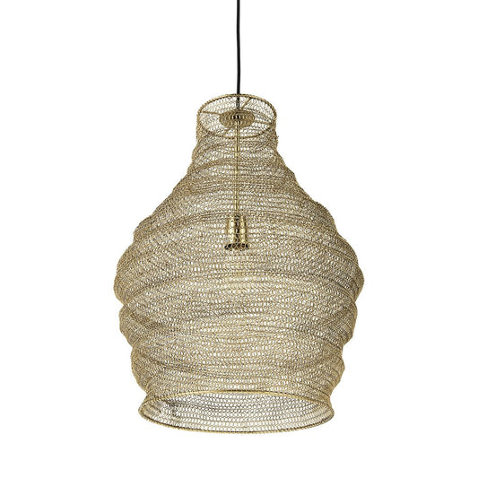 Gold Metal Wire Mesh Hanging Pendant Light