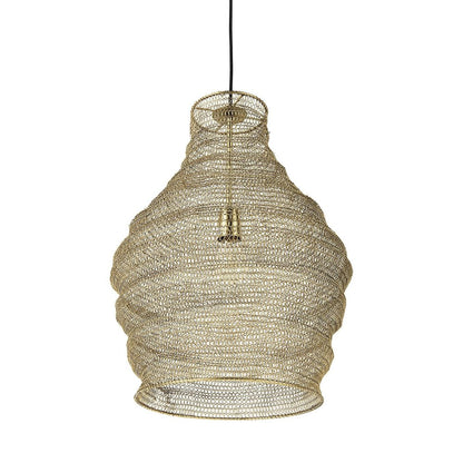 Gold Metal Wire Mesh Hanging Pendant Light