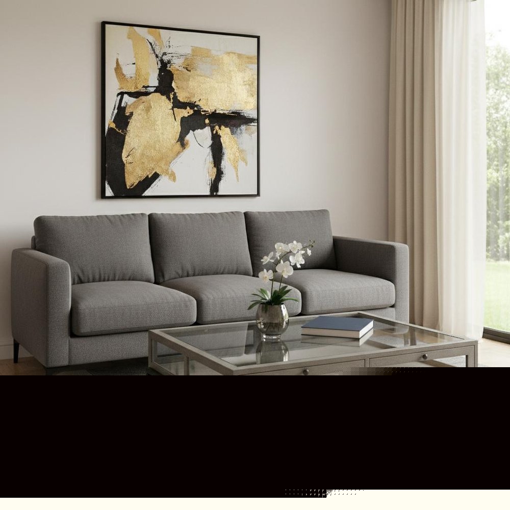 42" Gray and Black Glass and Metal Square Coffee Table With Shelf