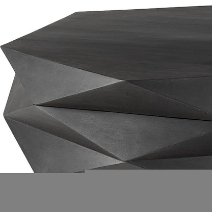 48" Black Wood Octagon Solid Coffee Table