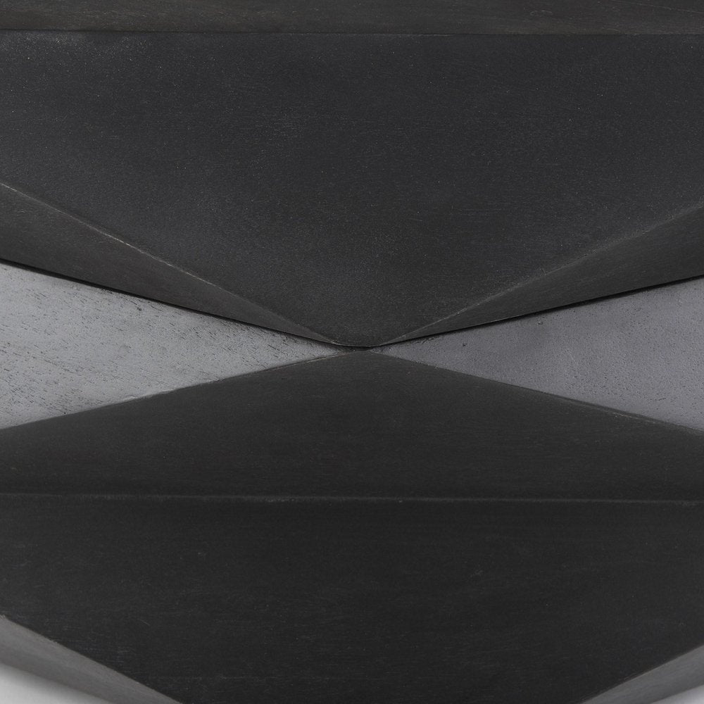 48" Black Wood Octagon Solid Coffee Table